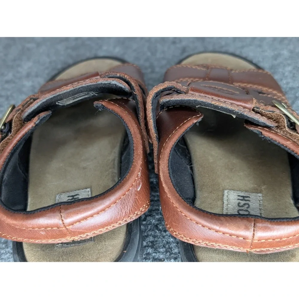 Oshkosh B'gosh Toddler Leather Tommy Sandals Size 10M Brown Hook & Loop‎ Buckle